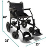 X-Lite Ultra Lightweight Folding Electric Wheelchair By ComfyGo Dimensions