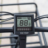 Close-up view of LCD Display on Trike Showing Speed, Distance, and Time