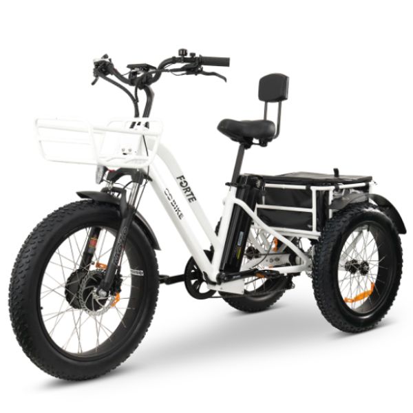 Go Bike FORTE Electric Tricycle White Front Left View