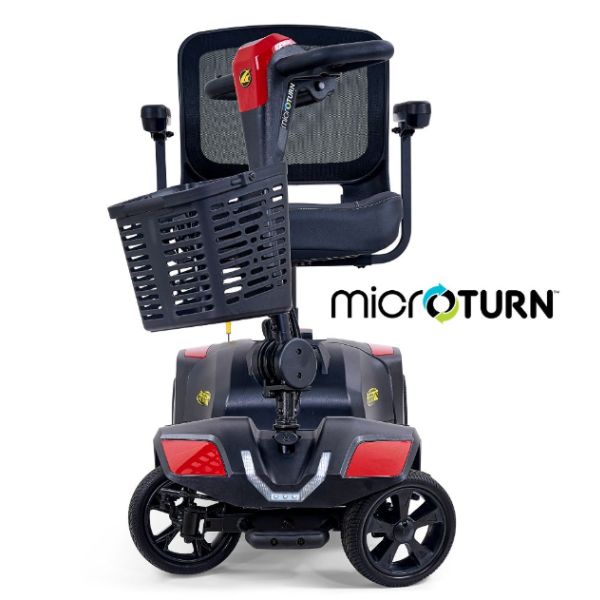 Buzzaround XL+ 4-Wheel Mobility Scooter microTURN mobility device on a white background