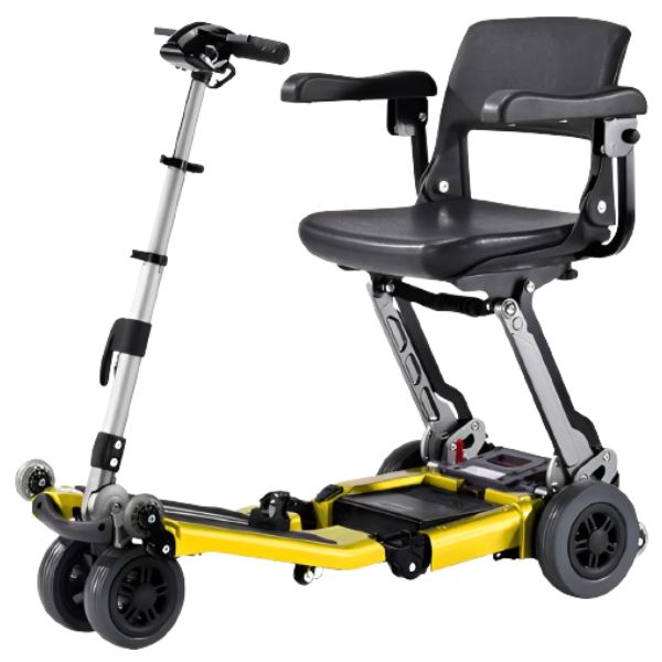 FreeRider USA Luggie Elite 4 Wheel Bariatric Foldable Travel Scooter Yellow Color
