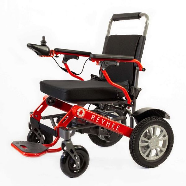 Reyhee Red Roamer Folding Electric Wheelchair Left Side View