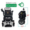 ComfyGo IQ-7000 Remote Control Folding Electric Wheelchair Black Folded and Unfolded View
