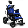 ComfyGo IQ-8000 Limited Edition Folding Power Wheelchair Black Blue Front Right Side View