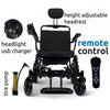 ComfyGo IQ-8000 Limited Edition Folding Power Wheelchair Black Standard Front View