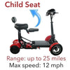 ComfyGo MS 3000 Foldable Mobility Scooter Child Seat View