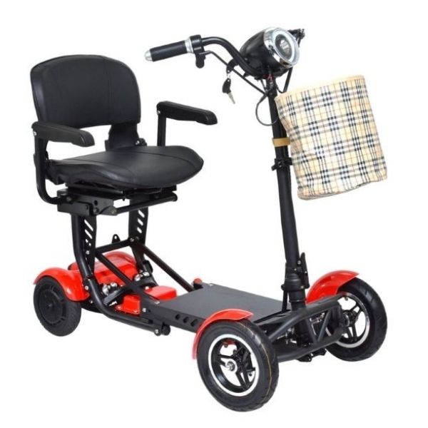ComfyGo MS 3000 Plus Foldable Mobility Scooter Red Front Side View