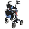 EV Rider Move-x Rollator Blue Front Left Side View