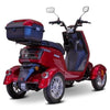 EWheels EW-75 Four Wheel Electric Mobility Scooter Red Rear Right Side View