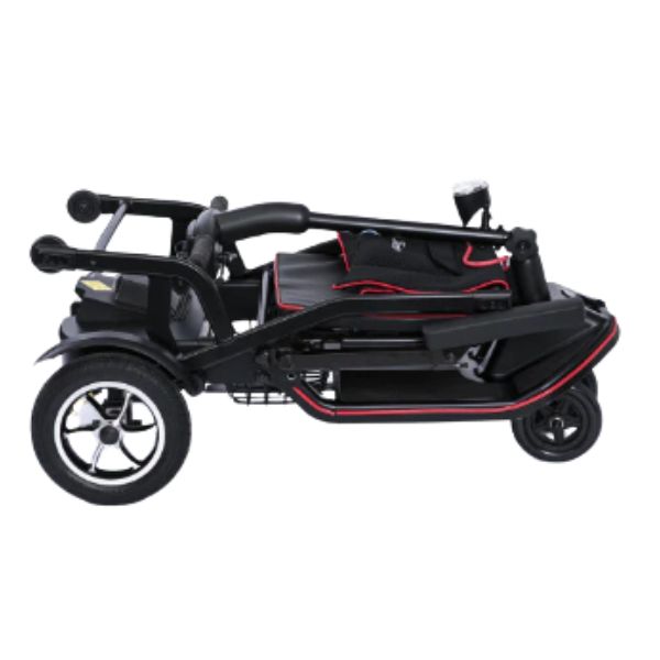 Feather Lightweight Electric Scooter Folded up on he floor'