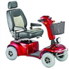 Merits Health S341 Pioneer 10 Four Wheel Mobility Scooter Red Side Front View