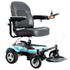 Merits P321 EZ Go Deluxe Power Wheelchair Turquoise Front Right Side View