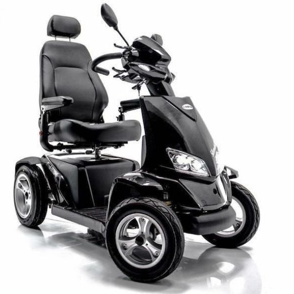 Merits Silverado Extreme 4 Wheel All Terrain Mobility Scooter Black Side Front View