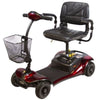 Shoprider Dasher 4 Wheel Portable Scooter Red Front Left Side View