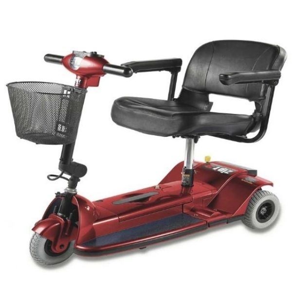 Zip'r Xtra 3-Wheel Travel Mobility Scooter Red Front Side View