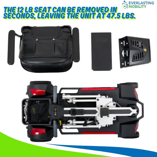 Golden Technologies Buzzaround Carry On Folding Mobility Scooter Disassembled