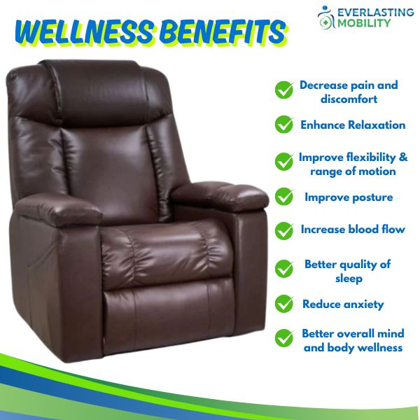 Golden Technologies Rhea with Twilight &amp; Nirvana Power Lift Chair in Leather Brown Color