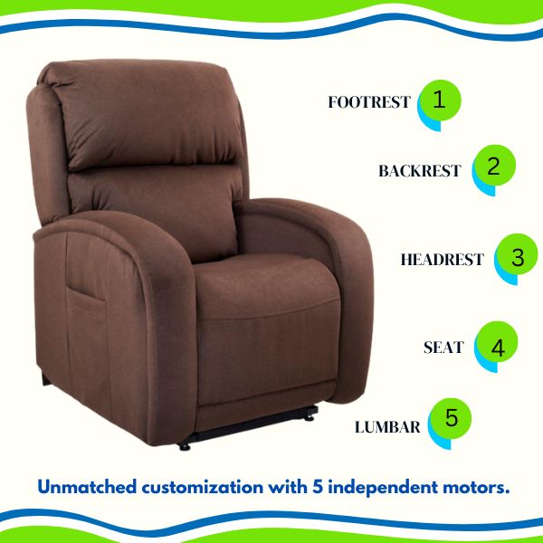 Golden Technologies EZ Sleeper W/ Twilight PR761 Maxi Comfort Lift Chair in Brown Color