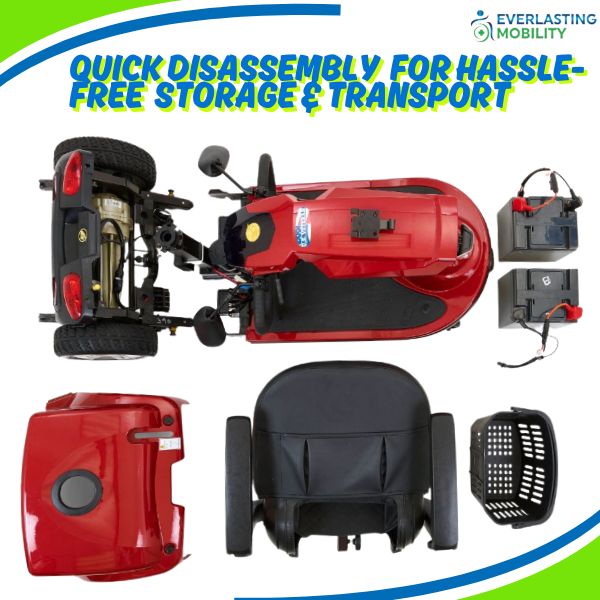 Golden Technologies Companion 3-Wheel Full Size Scooter Disassembled into Pieces