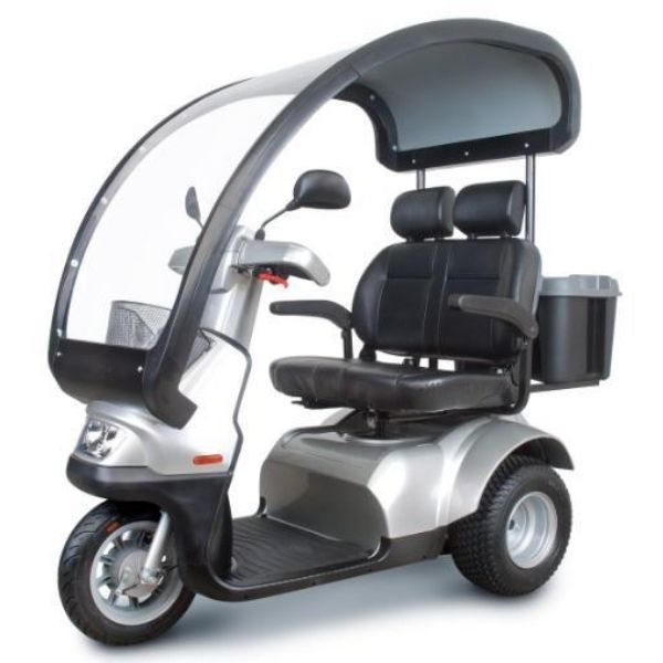 AFIKIM Afiscooter S3 3-Wheel Scooter With Hard Top Canopy Dual Seat