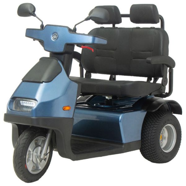 AFIKIM Afiscooter S3 3-Wheel Dual Seat Scooter Blue Color