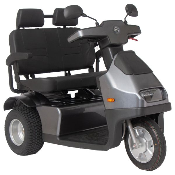 AFIKIM Afiscooter S3 3-Wheel Dual Seat Scooter Grey Color