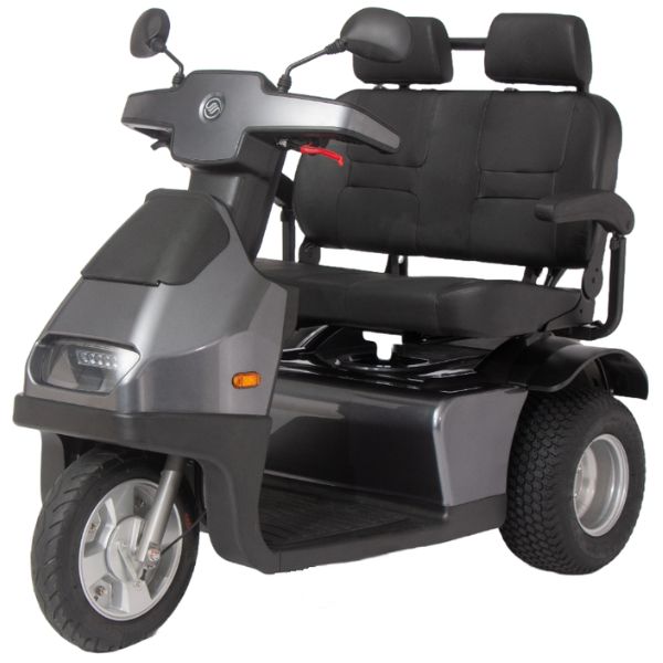 AFIKIM Afiscooter S3 3-Wheel Dual Seat Scooter Grey Color
