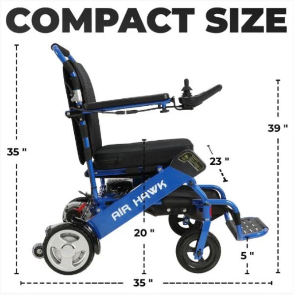 Air Hawk Folding Lightweight Powerchair Compact Sizes