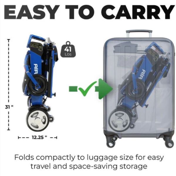 Air Hawk Folding Lightweight Powerchair Inside the Luggage
