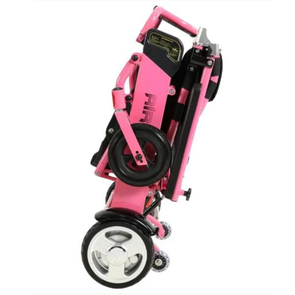 Air Hawk Folding Lightweight Powerchair Pink Folded