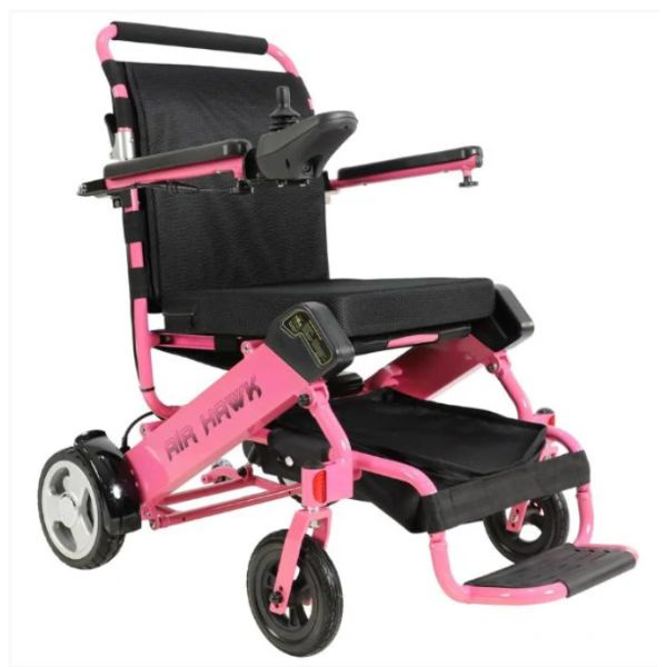Air Hawk Folding Lightweight Powerchair Pink