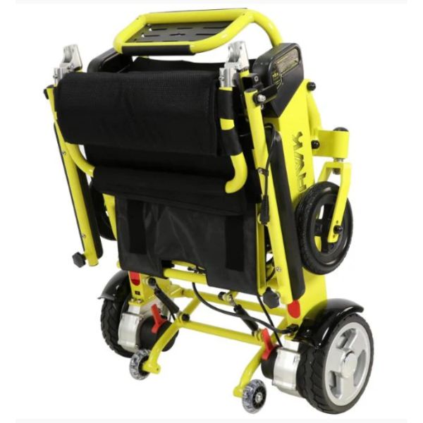 Air Hawk Folding Lightweight Powerchair Yellow Folded