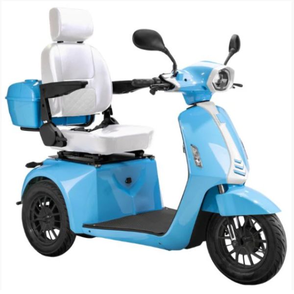 Bespoke Elite 3-wheel Heavy Duty Scooter in Blue with White Seat