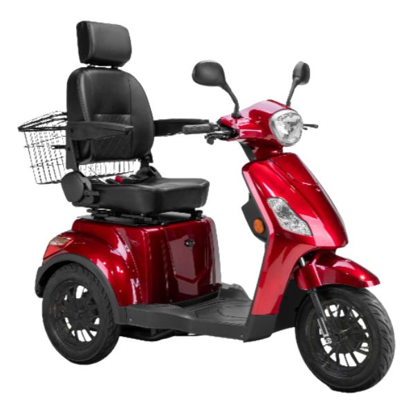 Bespoke Legacy 3-Wheel Mobility Scooter in Red with Black Seat and Black Wheel Rim