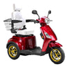 Bespoke Legacy 3-Wheel Mobility Scooter in Red with White Seat and Gold Wheel Rim
