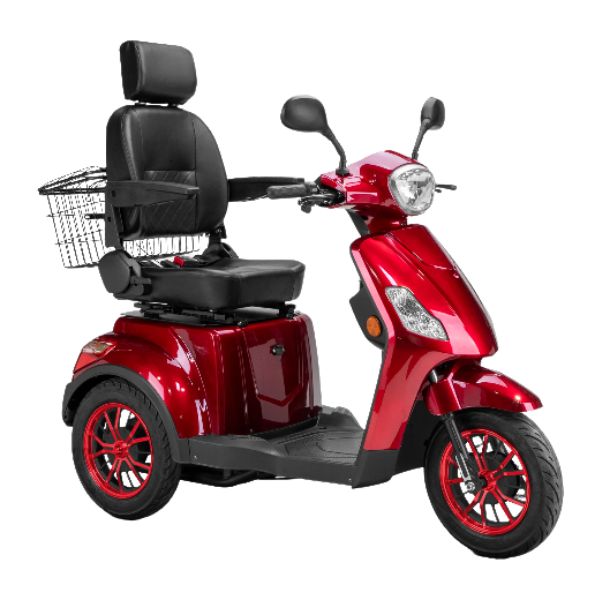 Bespoke Legacy 3-Wheel Mobility Scooter in Red with Black Seat and Red Wheel Rim