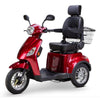 Bespoke Legacy 3-Wheel Mobility Scooter in Red  with Black Seat and Chrome Wheel Rim