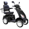 Bespoke Platinum All-Terrain Mobility Scooter in Black with Black Seat and White Wheel Rim