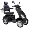 Bespoke Platinum All-Terrain Mobility Scooter in Black with Black Seat and Chrome Wheel Rim