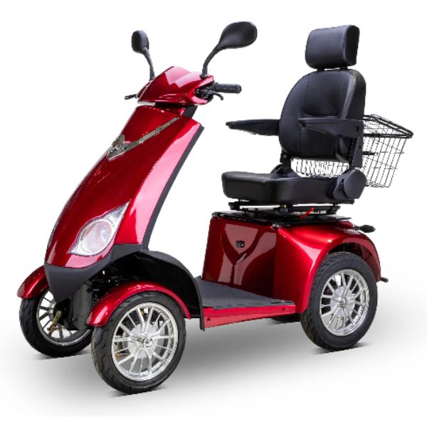 Bespoke Platinum All-Terrain Mobility Scooter in Red Left Side View