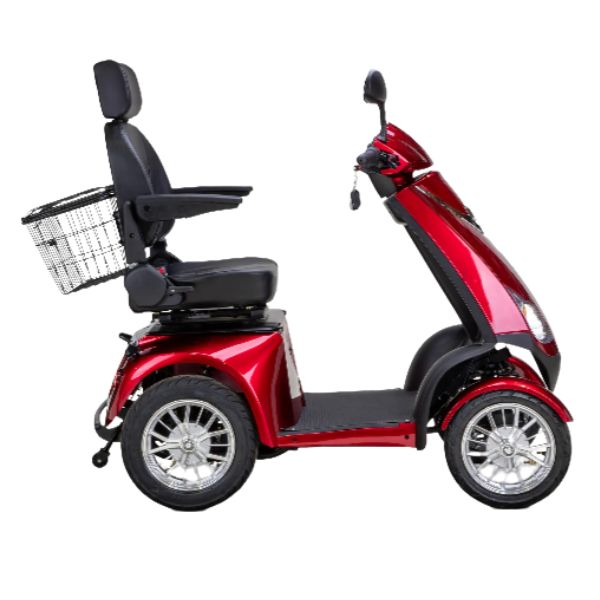 Bespoke Platinum All-Terrain Mobility Scooter in Red Full Right Side View
