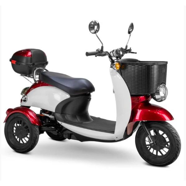 Bespoke Supreme Full Sized Mobility Scooter in Red with Black Seat and Black Wheel Rims