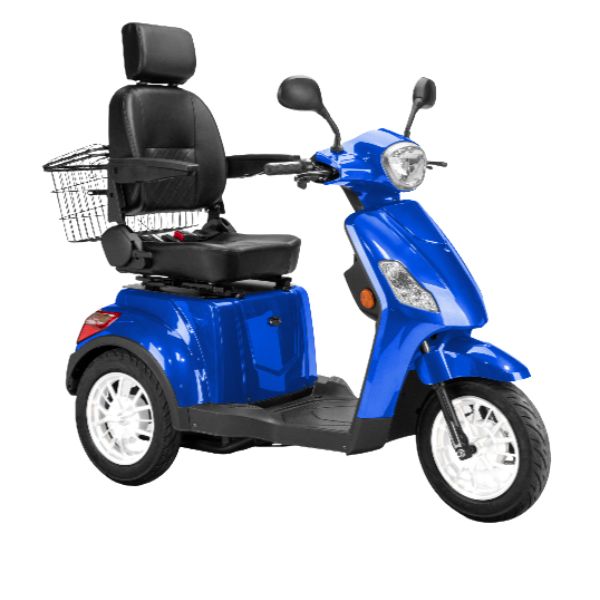 Bespoke Legacy 3-Wheel Mobility Scooter in Blue with Black Seat and White Wheel Rim