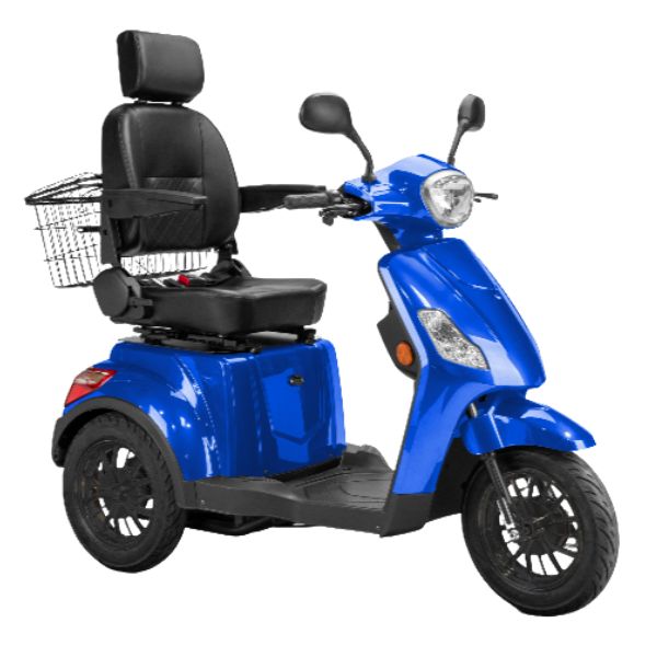 Bespoke Legacy 3-Wheel Mobility Scooter in Blue with Black Seat and Black heel Rim