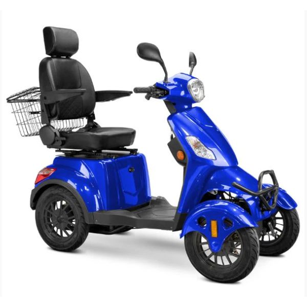 Bespoke Prestige Mobility Scooter in Blue with Black Seat and Black Wheel Rim