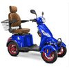 Bespoke Prestige Mobility Scooter in Blue with Brown Seat and Red Wheel Rims