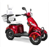 Bespoke Prestige Mobility Scooter in Red with White Seat and Black Wheel Rims