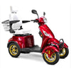 Bespoke Prestige Mobility Scooter in Red with White Seat and Gold Wheel Rims