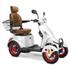 Bespoke Prestige Mobility Scooter in White with Brown Seat and Red Wheel Rims