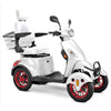 Bespoke Prestige Mobility Scooter in White with White Seat and Red Wheel Rims
